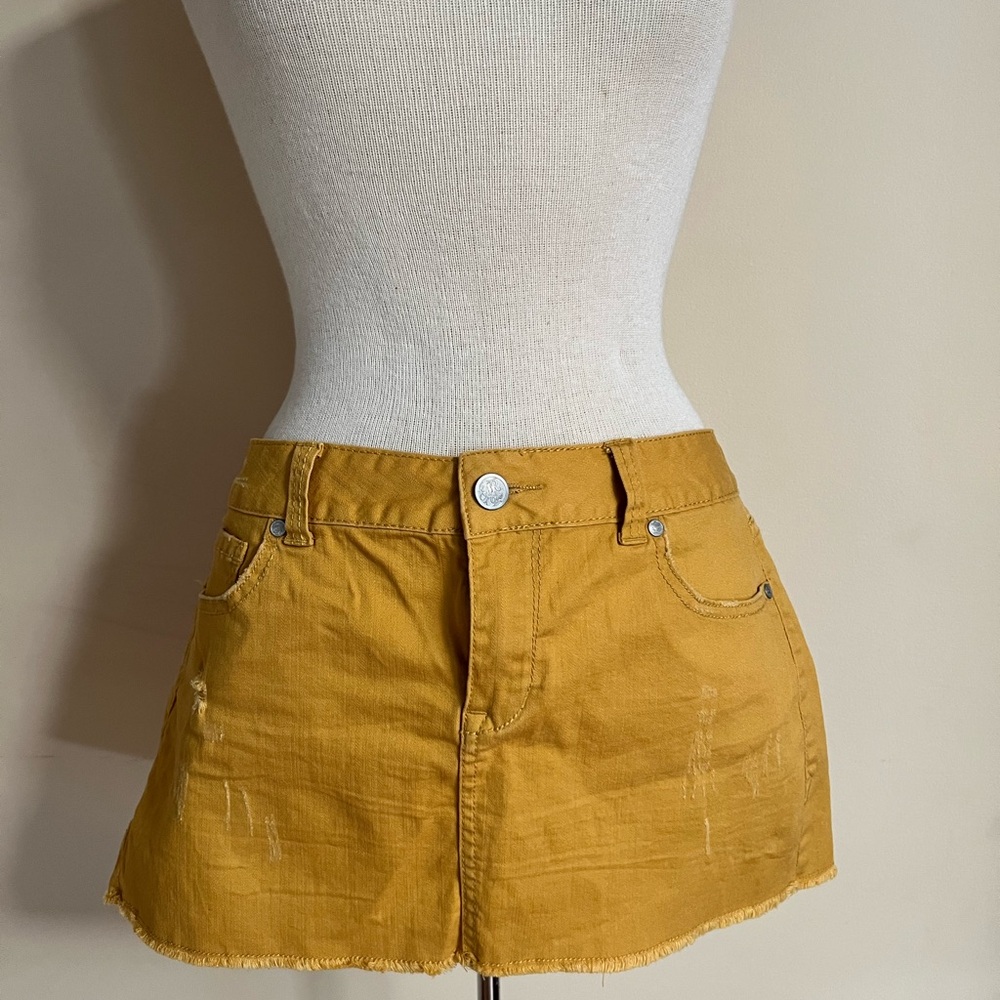 American Rag Mustard Yellow Denim Mini Skirt